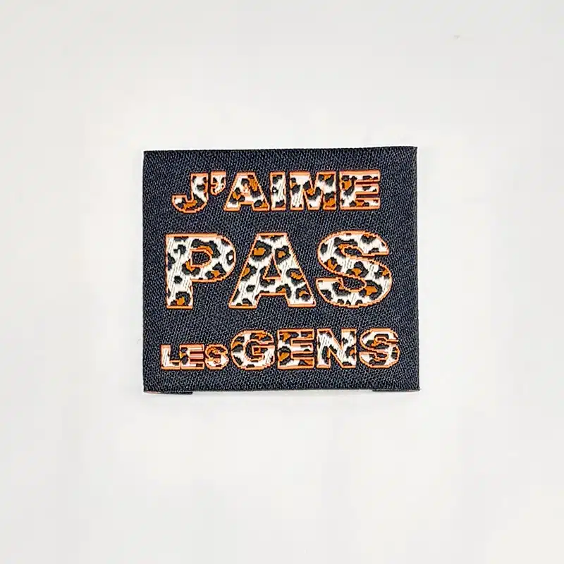 jaime pas les gens leopard 1 Etiquette à coudre j'aime pas les gens léopard