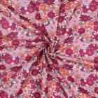 Tissu popeline de coton fleurs fuchsia