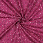 Tissu popeline de coton Petites fleurs fuchsia
