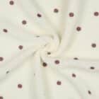 Tissu sherpa écru Brodé Petites fleurs