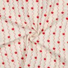 Tissu Double gaze matelassé petits coeurs