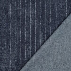 Tissu Jeans Rayures Coton bleu foncé