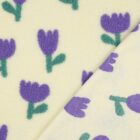 Tissu sherpa écru Tulipes