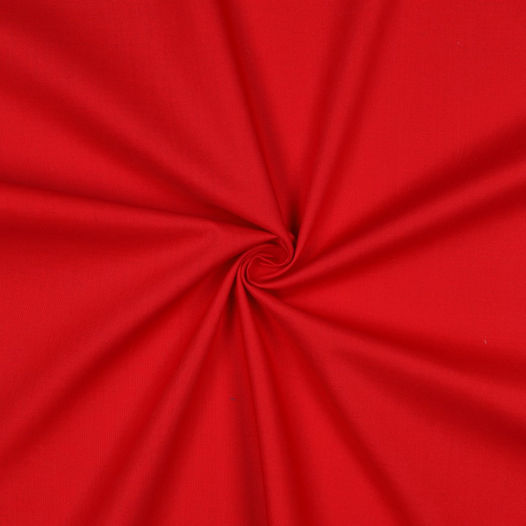 Tissu Popeline de coton uni Rouge