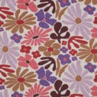 Tissu sweat fleurs beige