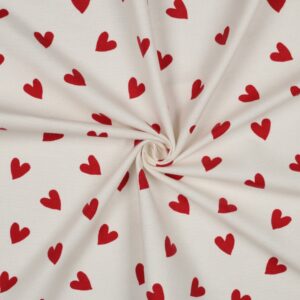 Tissu Flanelle de coton petits coeurs