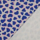 Tissu sweat Coeurs Bleu