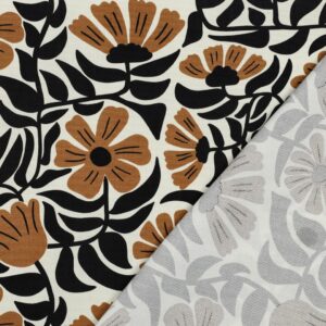 Tissu toile de coton canvas Fleurs