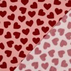 Tissu Sweat petits coeurs rouge