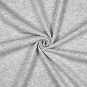 Tissu Sweat Uni Gris clair Chiné
