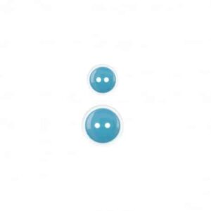 Bouton Bleu 2 trous 15 / 20 mm