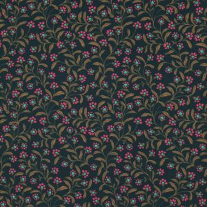 Tissu Viscose Fleurs roses sur fond vert