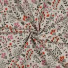 Tissu Coton enduit Fleurs écru
