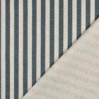Tissu Coton enduit rayures Bleu et Lin