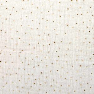 Tissu double gaze petits pois doré