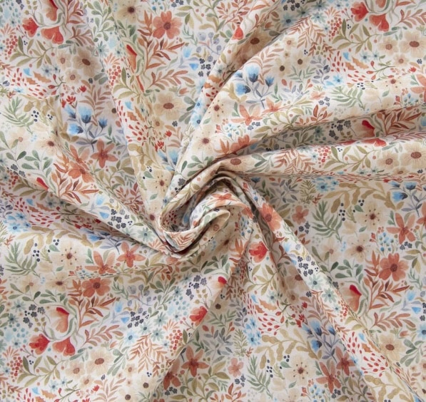 P245 1 2 Tissu popeline de coton Micro wild flowers