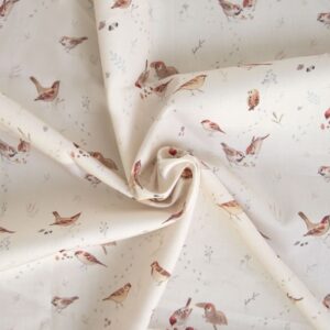 Tissu popeline de coton little birds