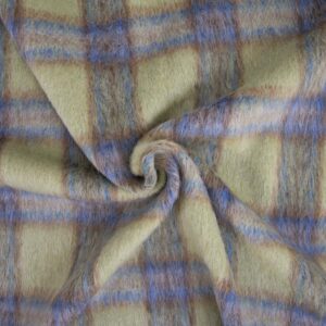 Tissu Manteau Carreaux vert