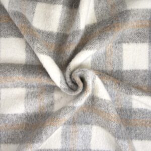 Tissu Manteau Carreaux beige