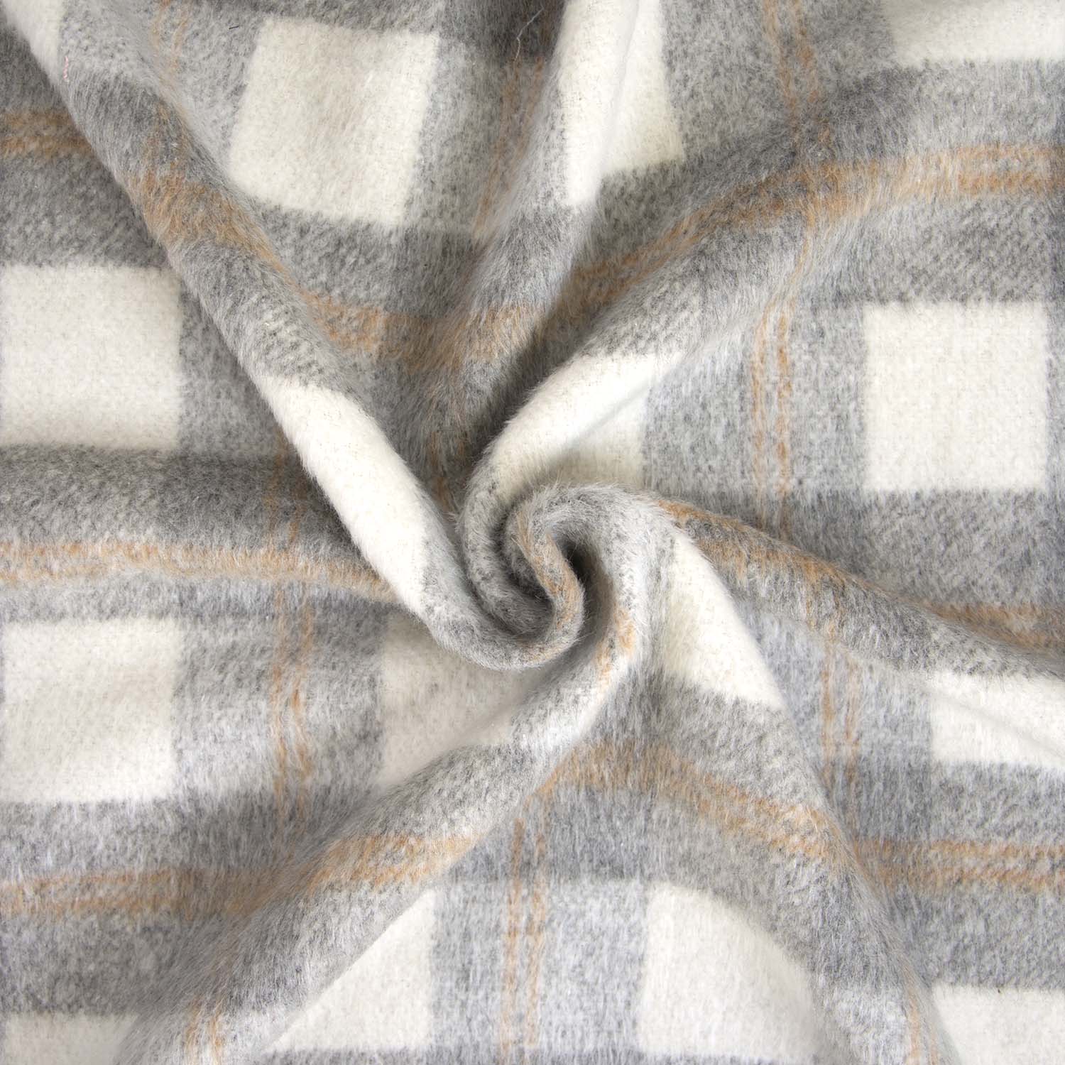 Tela de cuadros cepillada en tonos grises 1 01 Tissu Manteau Carreaux beige