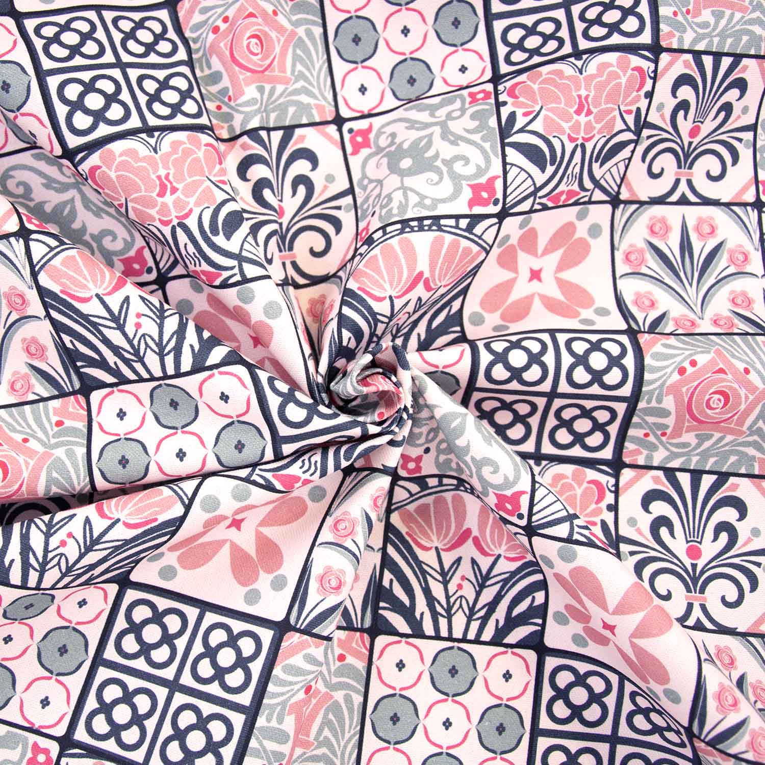 Tela de loneta de algodón Modernism Tiles 36 01 Tissu toile de coton canvas Azulejos