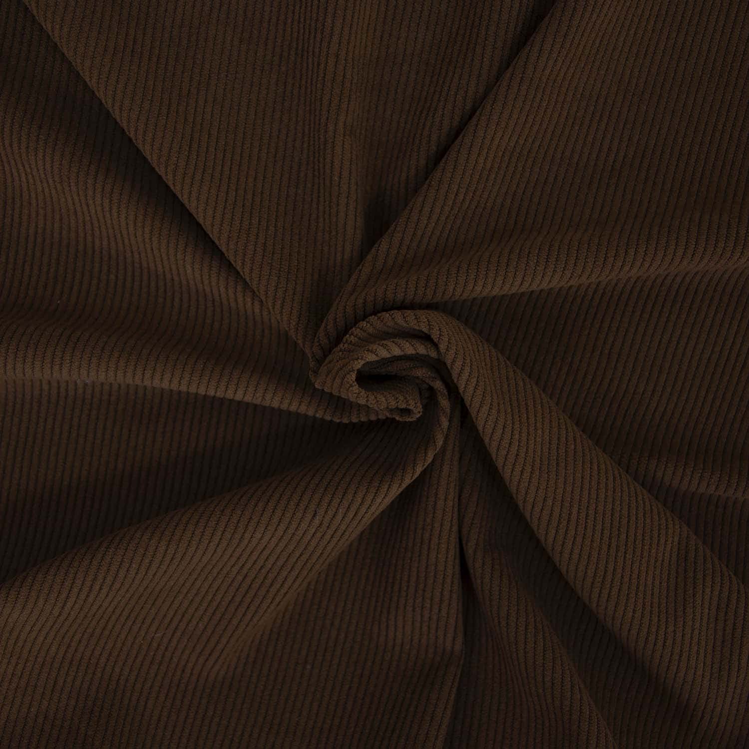Tela de pana básica Chocolate 764 01 Tissu velours côtelé fin chocolat