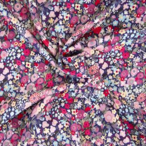 Tissu Twill de Viscose Petites Fleurs rose
