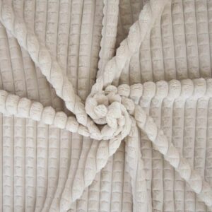 Tissu minky gaufré écru