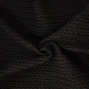 Tissu matelassé imperméable motifs chevrons Noir