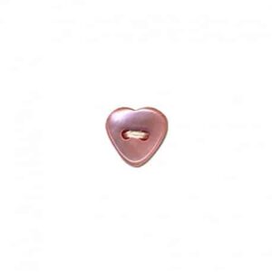 Bouton Coeur nacré rose 12 mm