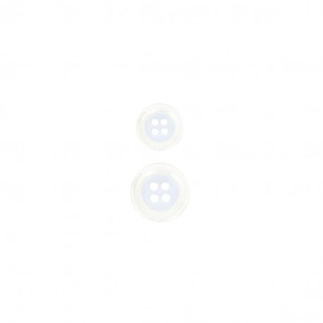 60716 542 Bouton transparent et bleu 15 mm